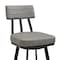 Armen Living Jinab Swivel Bar Stool in Black Metal with Gray Faux Leather 840254335233 - alternate 6